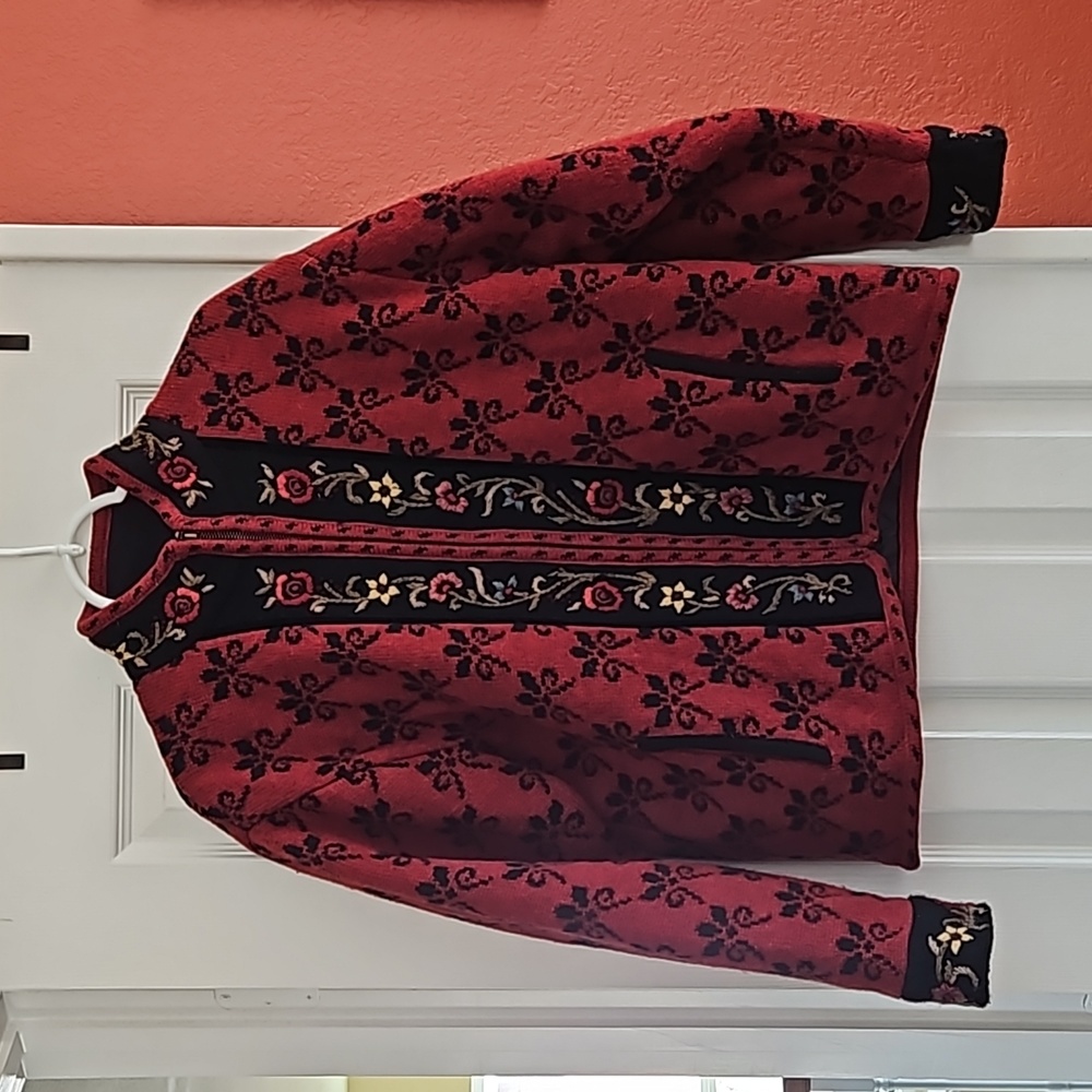 Icelandic Design 100% Wool Lined Zip Front Cardig… - image 1